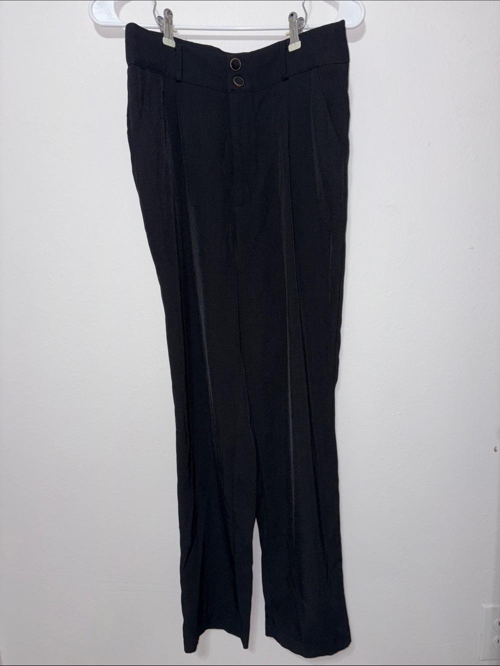 SHEIN Black High-Waist Women's Trousers with Dual Button